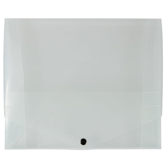 JAM Paper Clear Plastic Portfolio with Snap Closure 10" x 12.5"
